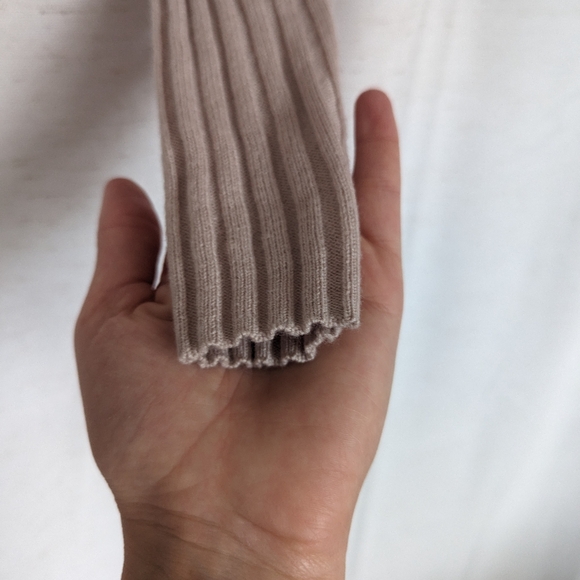 ARITZIA BABATON Nathaniel sweater wool linen cropped rib knit pullover beige XS - Picture 7 of 7